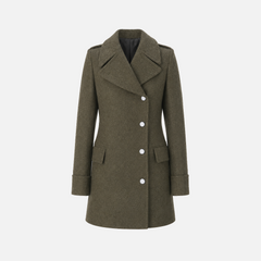 Olive Asymmetric Wool Coat