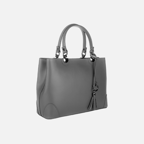 Charcoal Structured Leather Tote