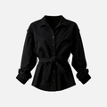 Midnight Elegance Belted Blouse