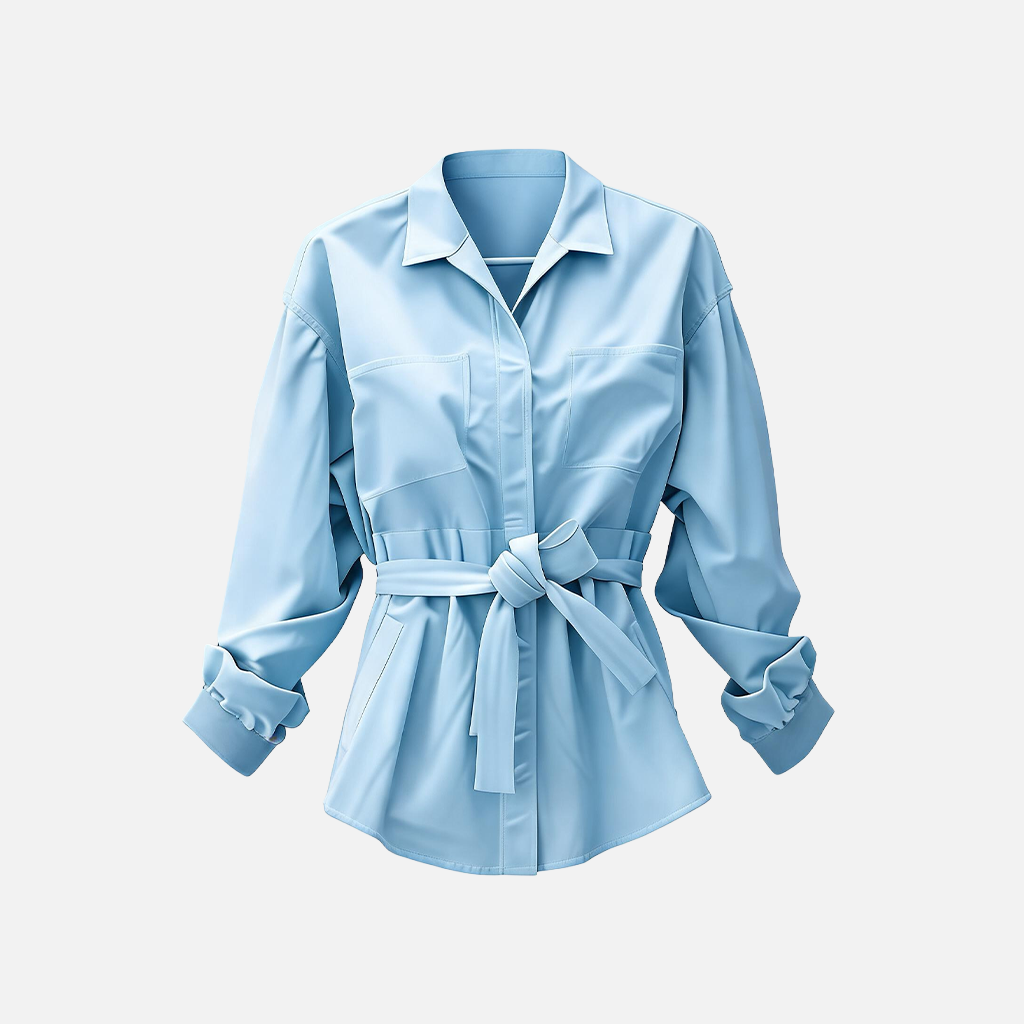 Sky Mist Belted Blouse