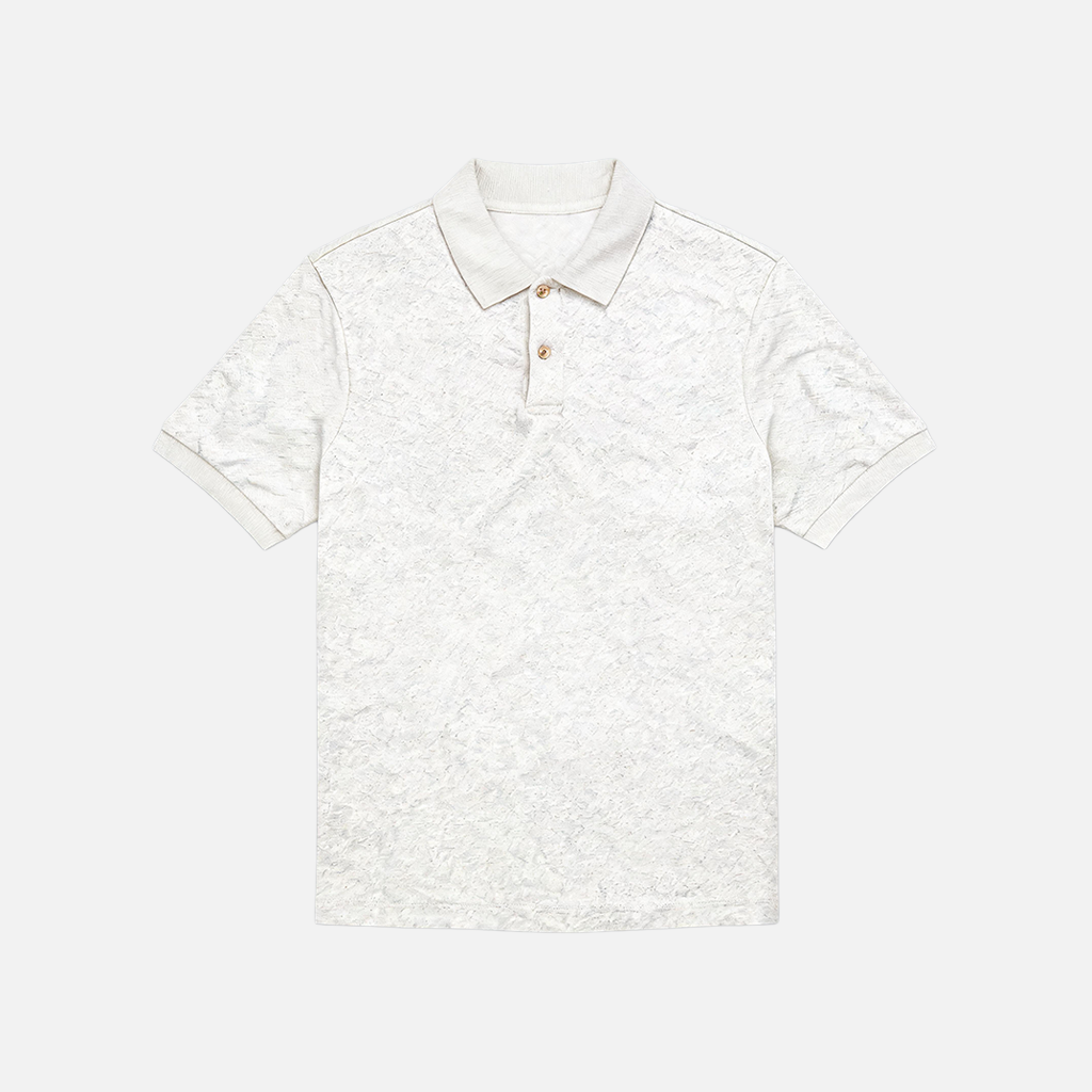 Ivory Jacquard Polo Shirt