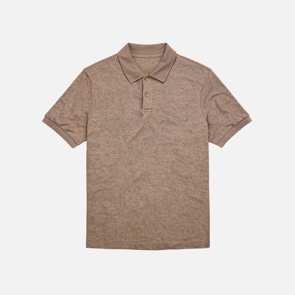 Taupe Textured Polo Shirt