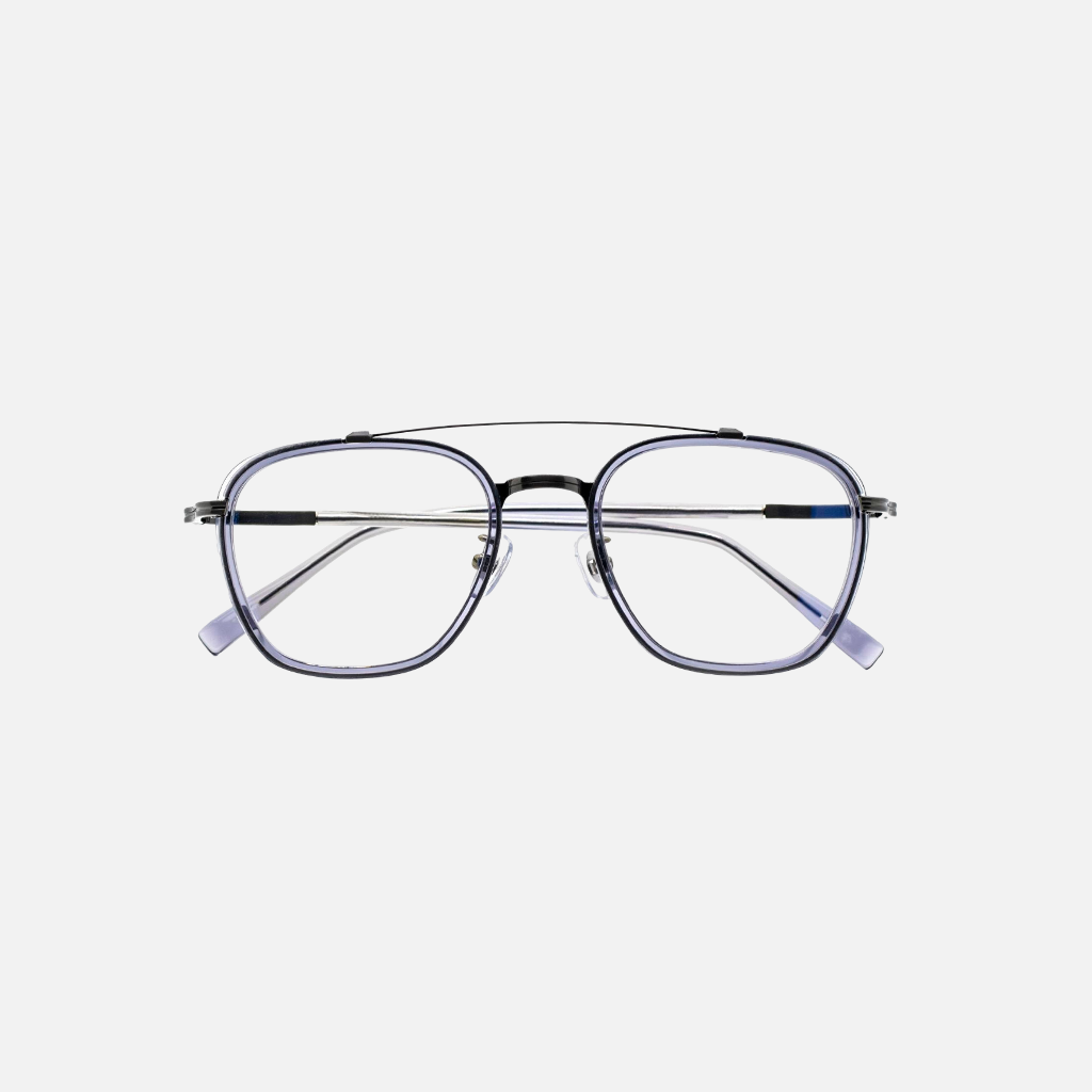 Silver Round Aviator Optical Frame