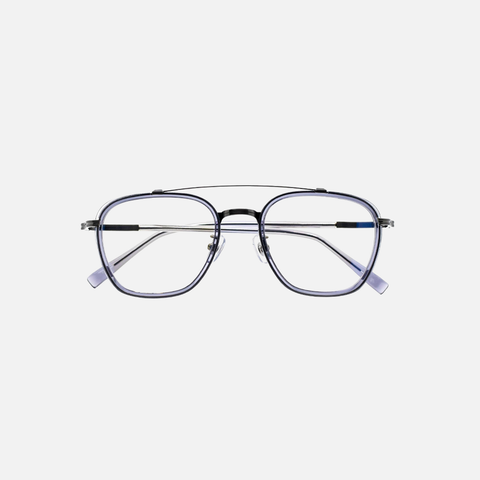 Silver Round Aviator Optical Frame