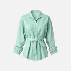 Sage Breeze Belted Blouse