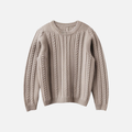 Textured Cable Pullover – Stone Beige