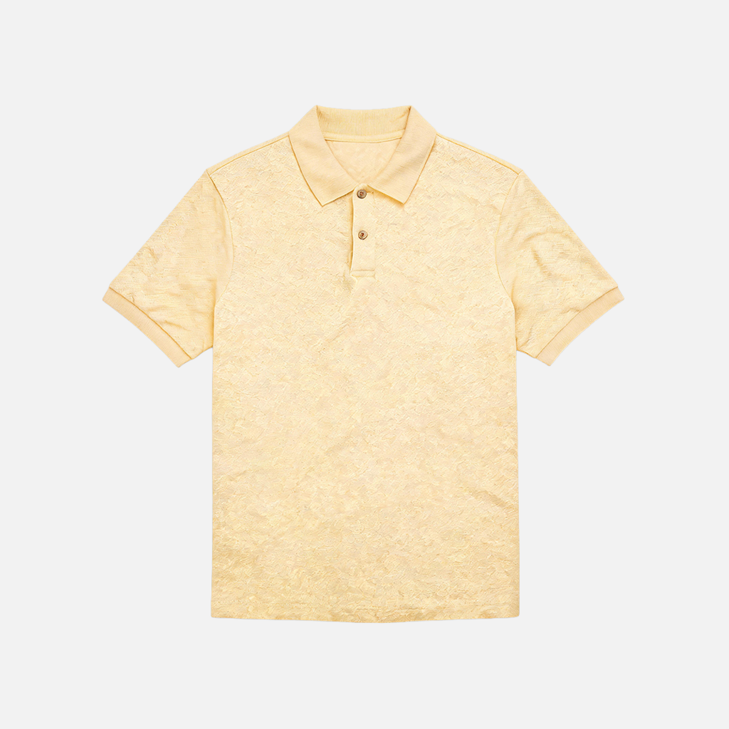 Butter Yellow Textured Polo Shirt