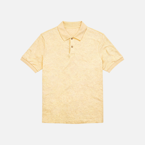 Butter Yellow Textured Polo Shirt