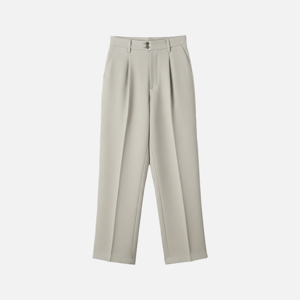 Tailored Pleated Trousers – Stone