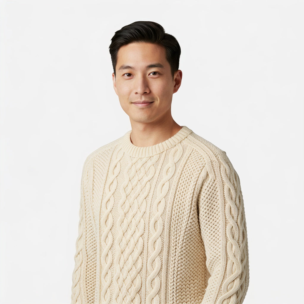 Irish Cable Knit Sweater – Natural