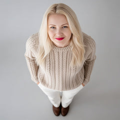 Textured Cable Pullover – Stone Beige