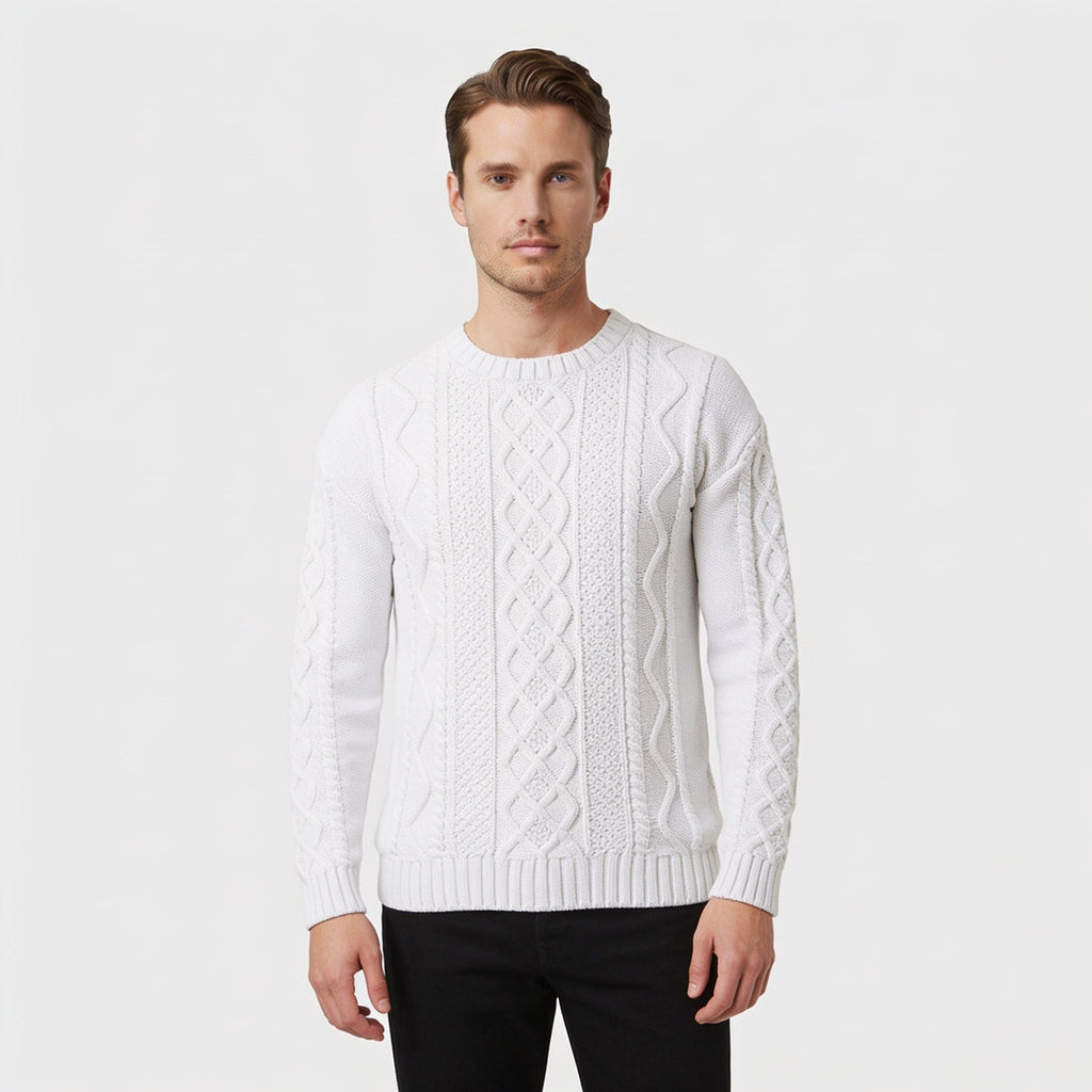 Heritage Cable Sweater – Snow White