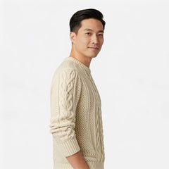 Irish Cable Knit Sweater – Natural