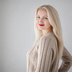 Textured Cable Pullover – Stone Beige