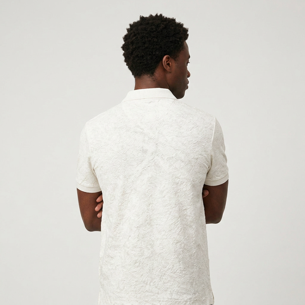 Ivory Jacquard Polo Shirt