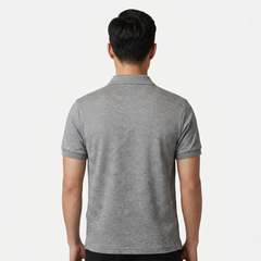 Silver Grey Jacquard Polo Shirt