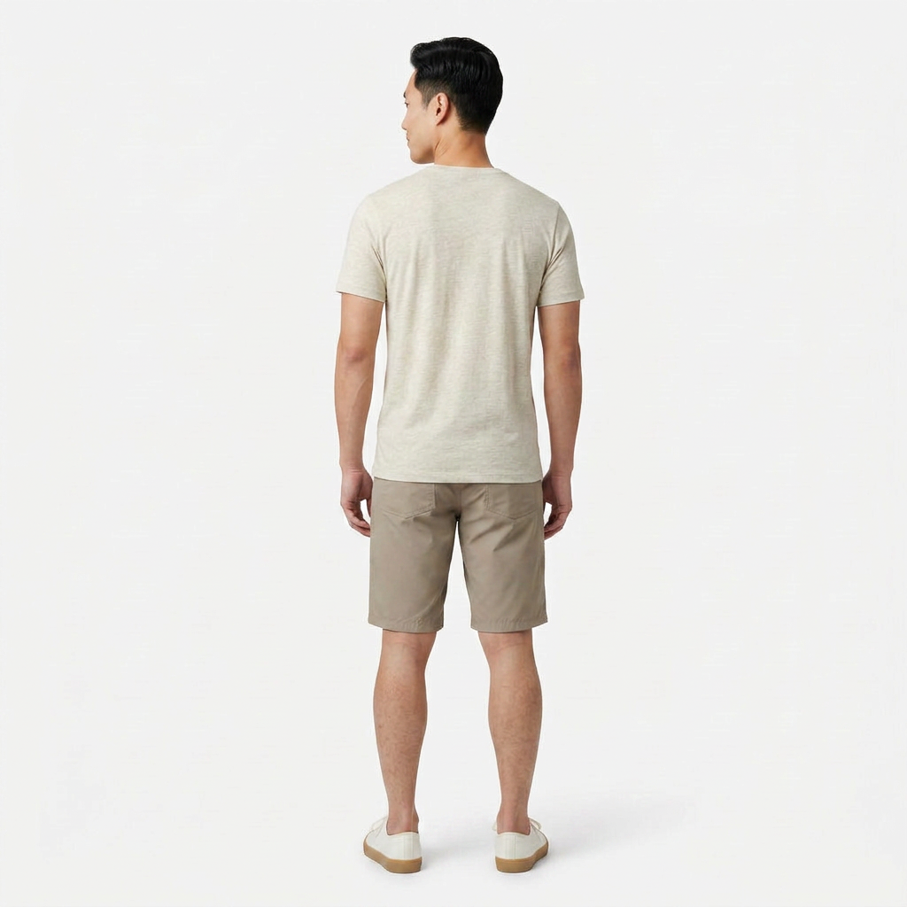 Stone Cotton Bermuda Shorts