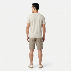 Stone Cotton Bermuda Shorts