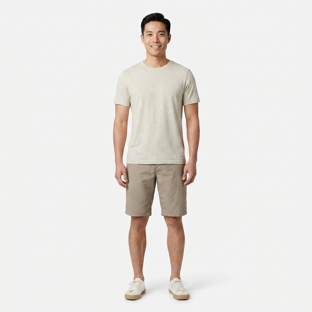Stone Cotton Bermuda Shorts
