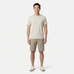 Stone Cotton Bermuda Shorts