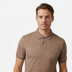 Taupe Textured Polo Shirt