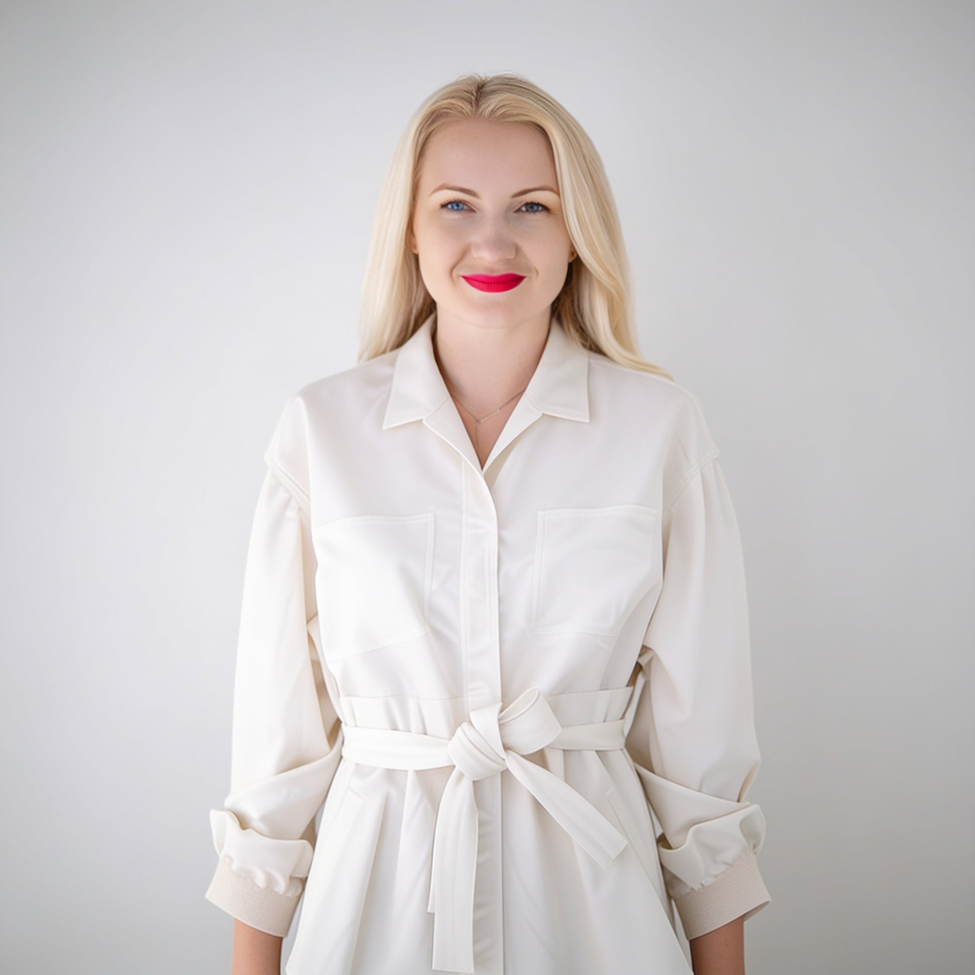 Ivory Grace Belted Blouse