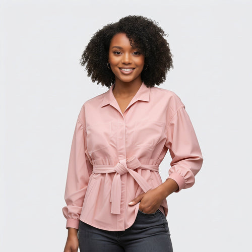 Blush Rose Belted Blouse