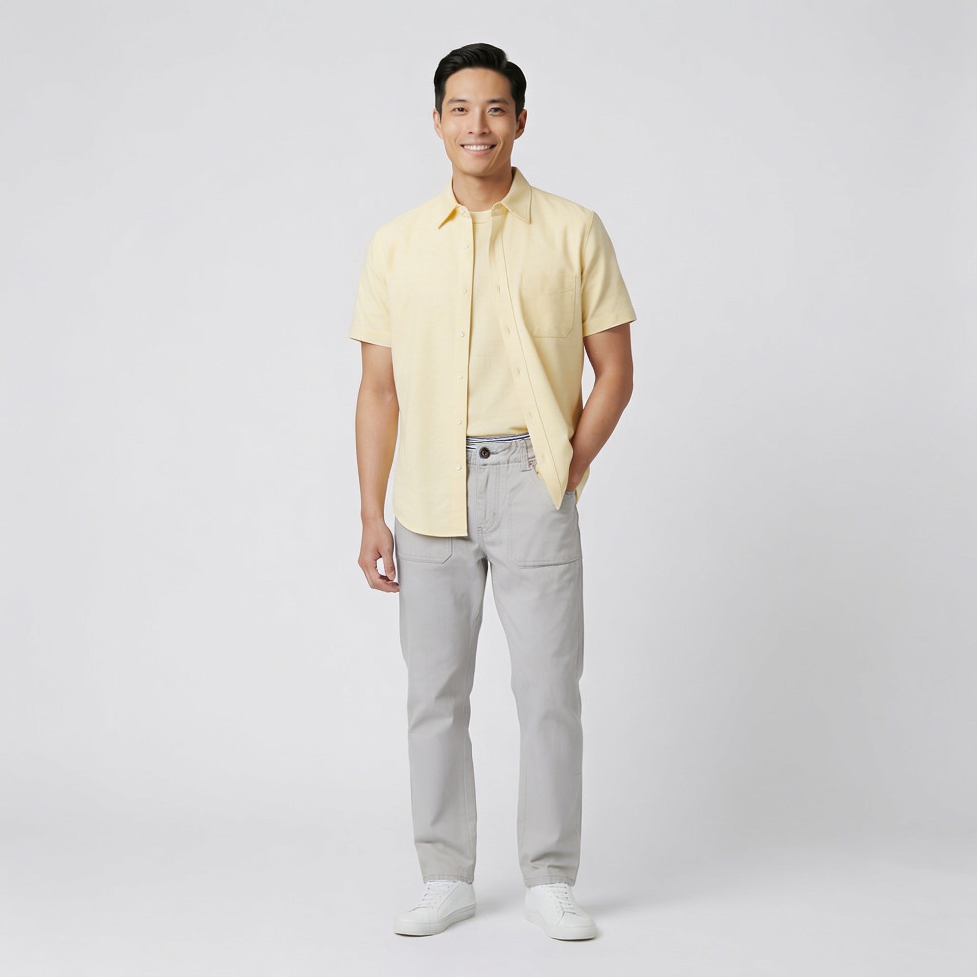 Essential Comfort Chinos – Mist Grey