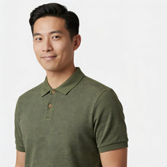 Olive Piqué Polo Shirt