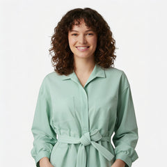 Sage Breeze Belted Blouse