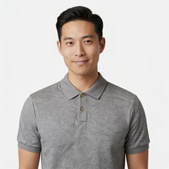 Silver Grey Jacquard Polo Shirt