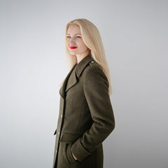 Olive Asymmetric Wool Coat