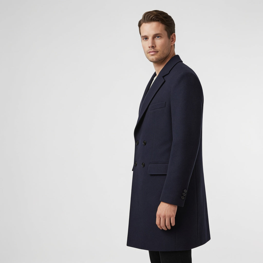 Midnight Double-Breasted Overcoat