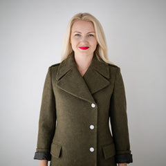 Olive Asymmetric Wool Coat