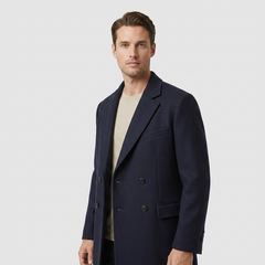 Midnight Double-Breasted Overcoat