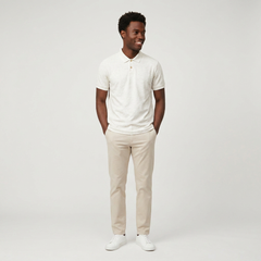 Ivory Jacquard Polo Shirt