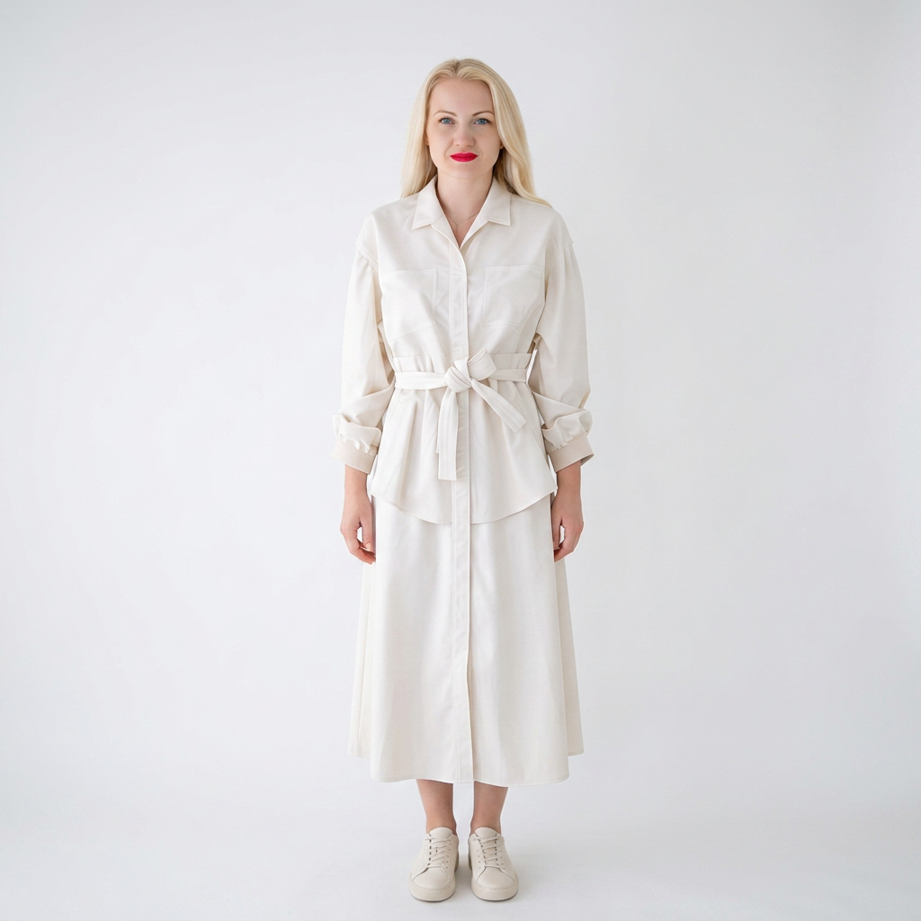 Ivory Grace Belted Blouse