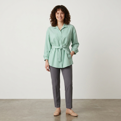 Sage Breeze Belted Blouse