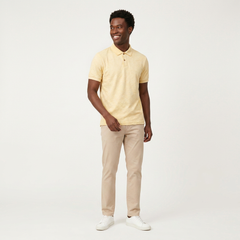 Butter Yellow Textured Polo Shirt
