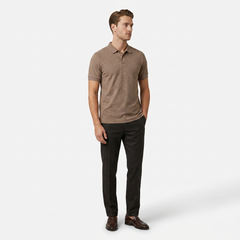 Taupe Textured Polo Shirt