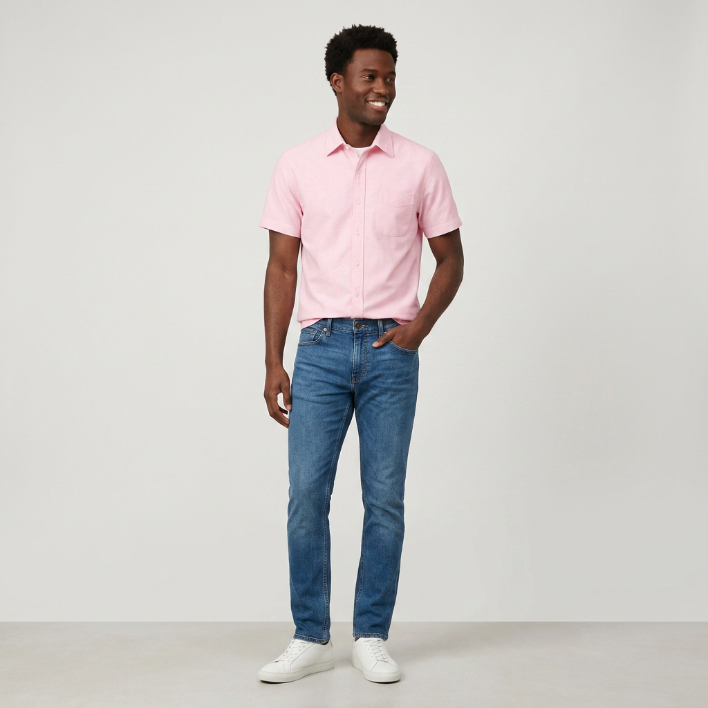 Blush Oxford Short Sleeve Shirt