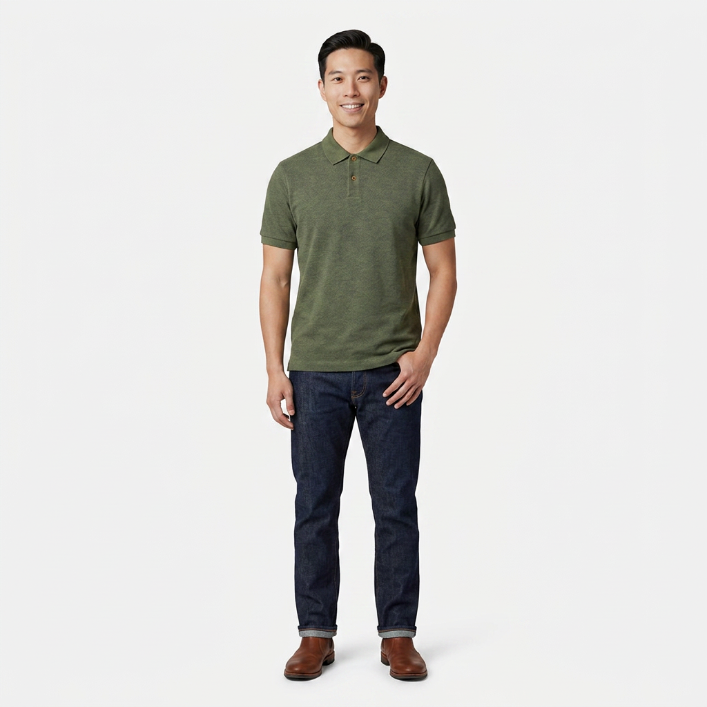 Olive Piqué Polo Shirt