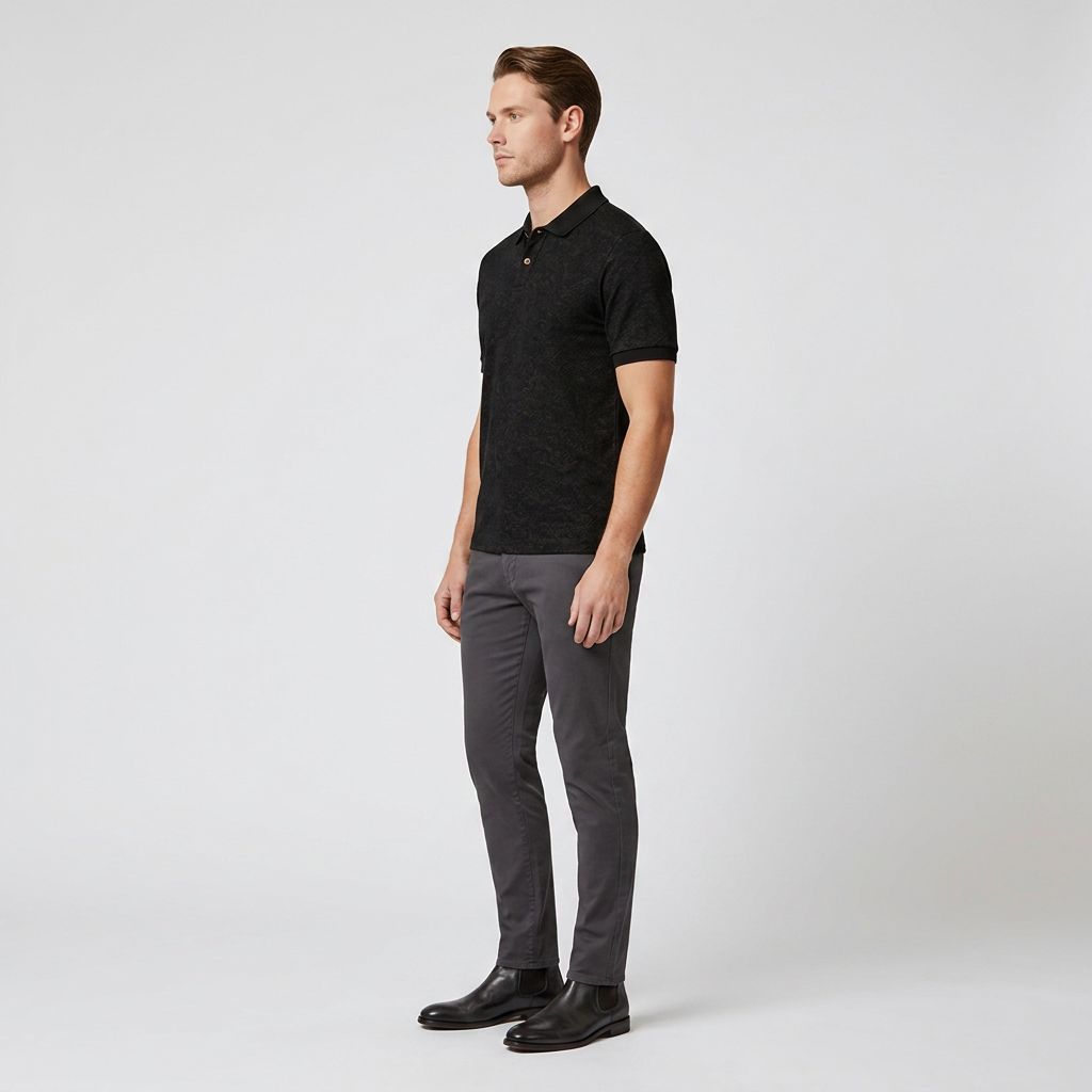 Midnight Jacquard Polo Shirt