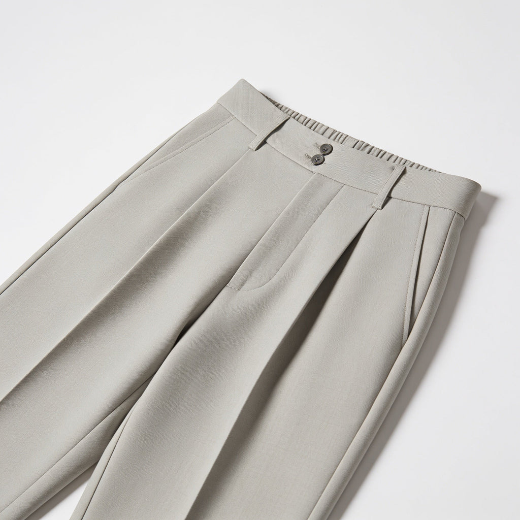 Tailored Pleated Trousers – Stone