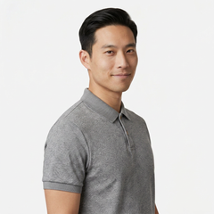 Silver Grey Jacquard Polo Shirt