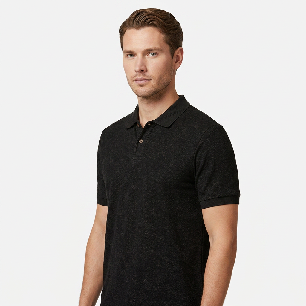 Midnight Jacquard Polo Shirt