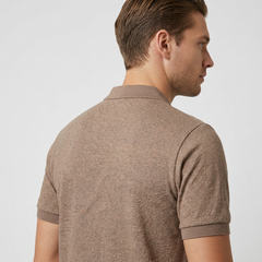 Taupe Textured Polo Shirt
