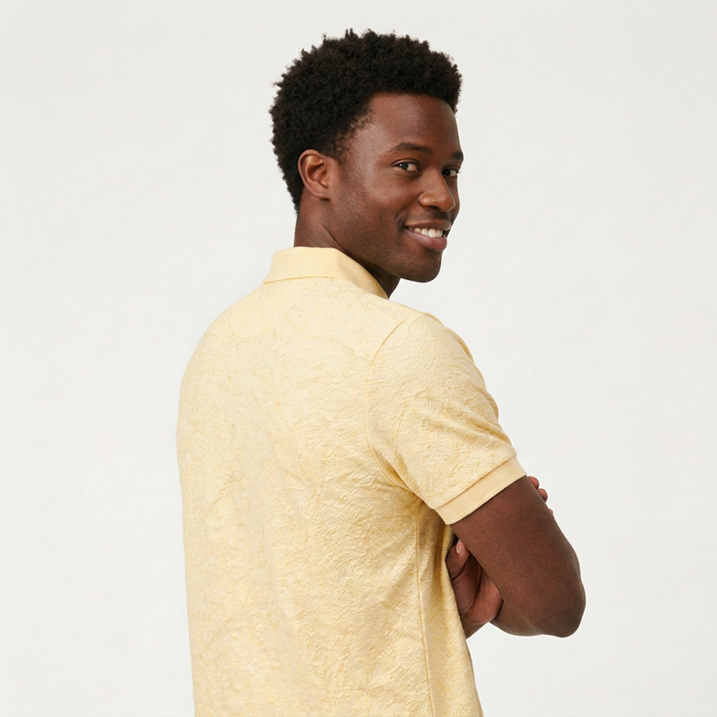 Butter Yellow Textured Polo Shirt