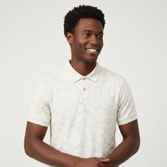 Ivory Jacquard Polo Shirt