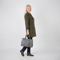 Charcoal Structured Leather Tote